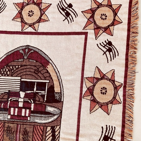Beacon Blanket Juke Box Reversible The Blanket Brand Vtg 100% Cotton - Picture 13 of 13